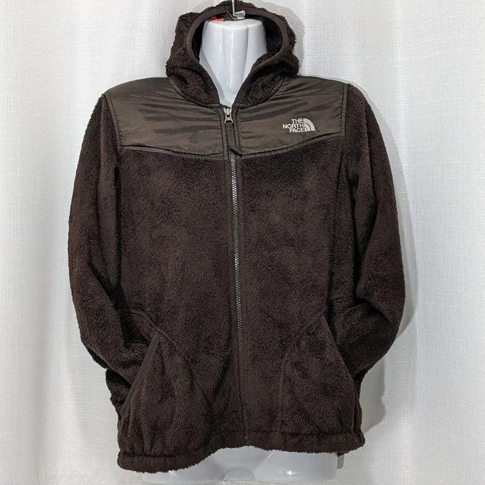 The North Face Oso Fleece Hoodie Jacket Brown Girls Size L EUC - Picture 2 of 10